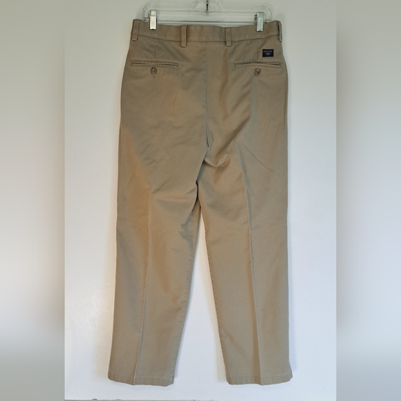 Dockers Mens Pant Wide Leg Individual Fit Mid Rise Pockets Logo Beige Size W34 - Picture 3 of 7